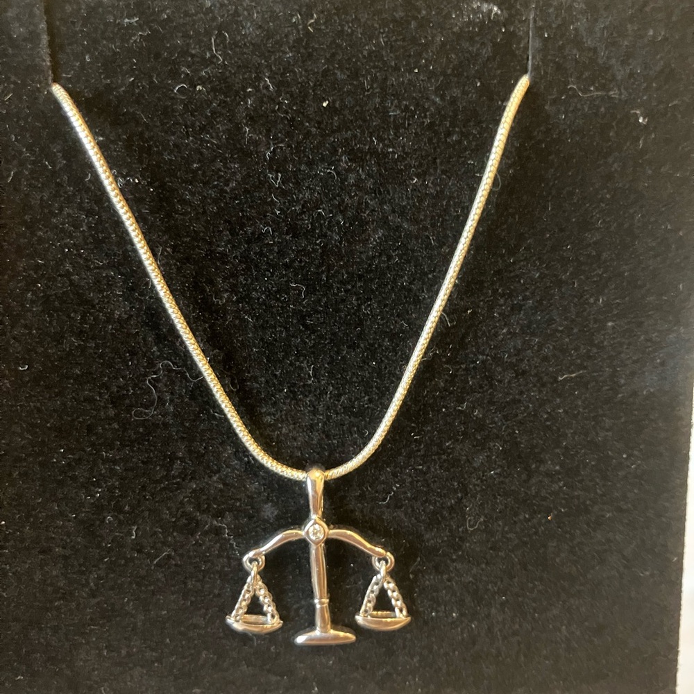 Sterling Awe Inspired Scales of Justice Pendant